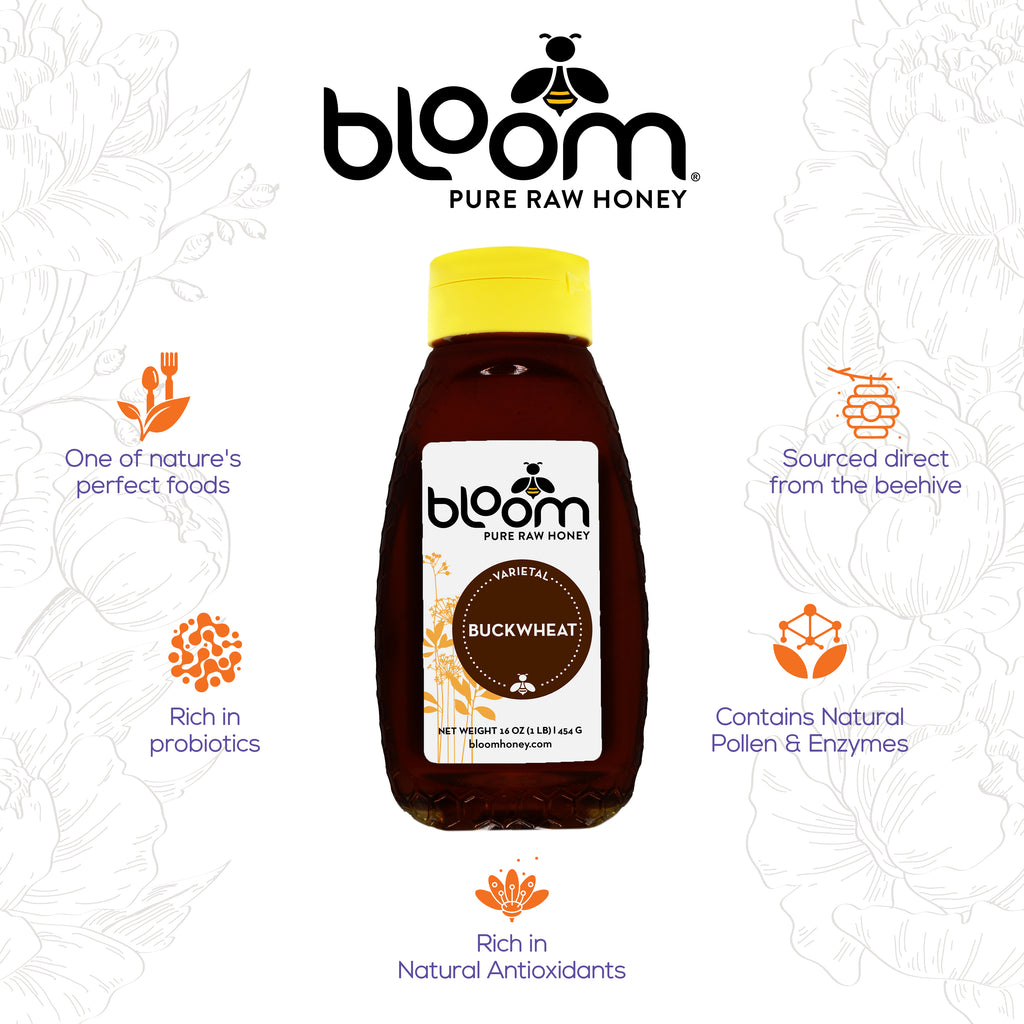 Buckwheat Honey - Squeeze Bottle (16 oz) – Bloom Honey