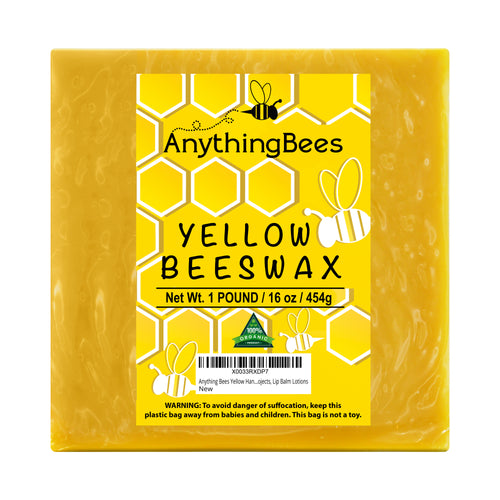 ANYTHINGBEES WHITE BEESWAX Blocks - ORGANIC 100% NATURAL PREMIUM COSMETIC TRIPLE FILTERED - 1LB