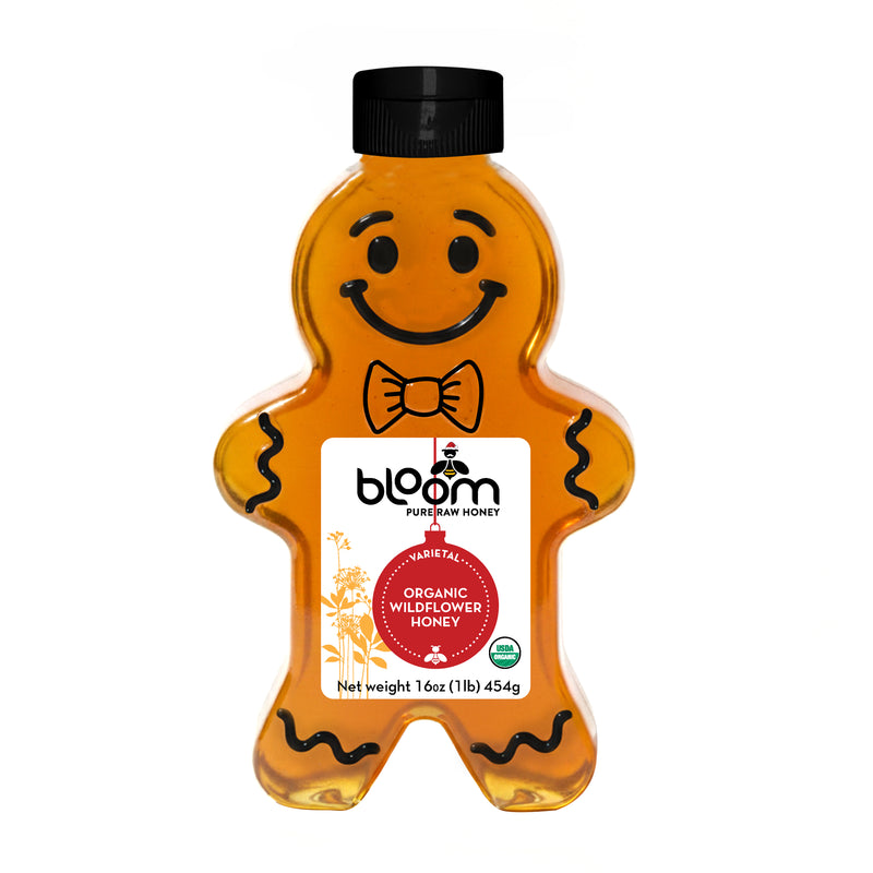 Organic Wildflower Honey 16oz - Gingerbread Squeeze Bottle