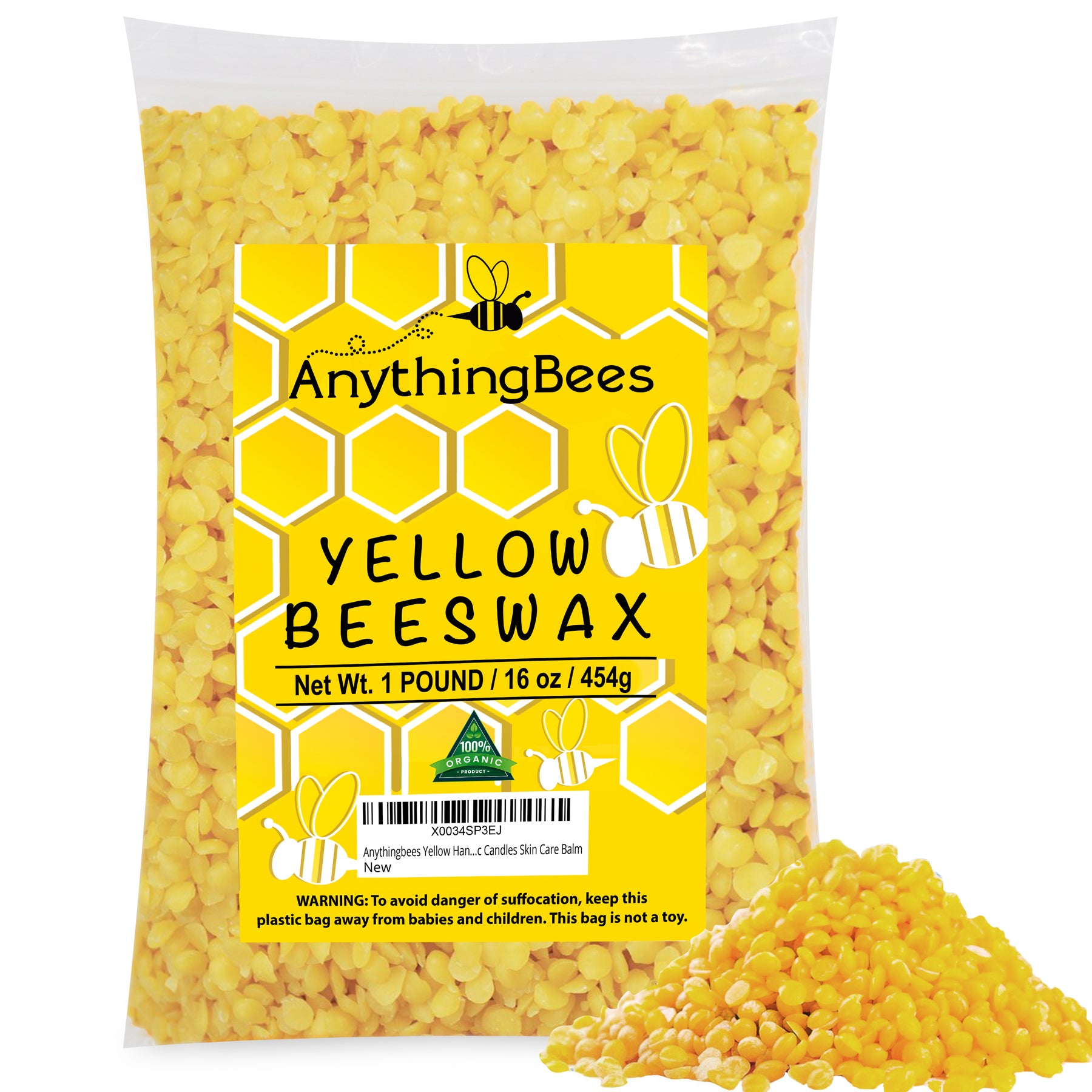 Anythingbees Organic Yellow Handmade Beeswax Pellets - 1lb – Bloom